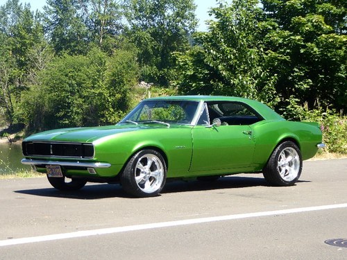 1967 Chevy Camaro Coupe = strong driver 327 Auto Green $24   For Sale