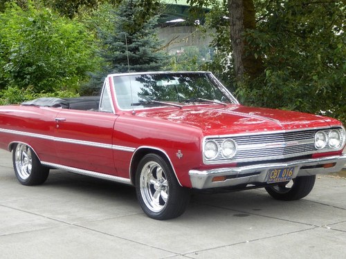 1965 Chevy Malibu Convertible = Fast 383 AutoClean Red $29.5 For Sale