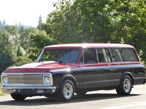1972 Chevy Suburban SUV All Custom 396 Auto Red(~)Black For Sale