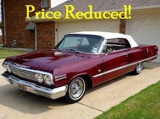 1963 Impala SS Convertible 327 Auto Power Top low miles $43. For Sale