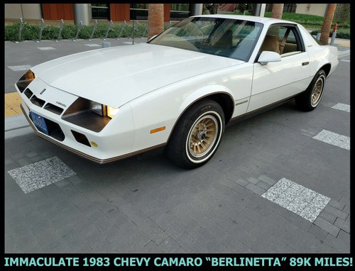 7983 1983 Camaro BERLINETTA Coup V-6 Auto low miles $7.9k For Sale