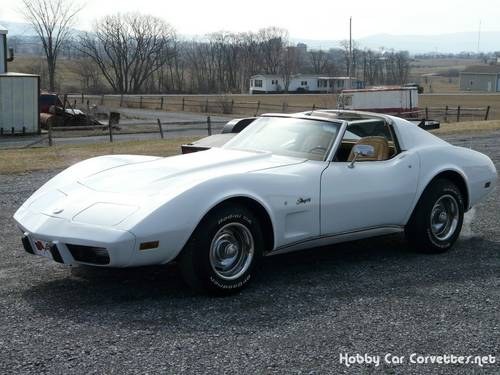 1976 White Corvette 4spd Tan INt For Sale