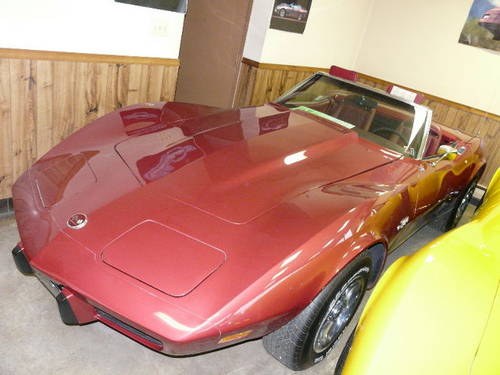 1975 Dark Red Corvette 4spd Convertible For Sale