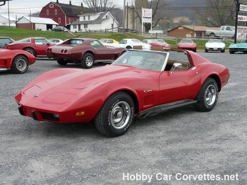 1975 red corvette t top tan int fun driver For Sale
