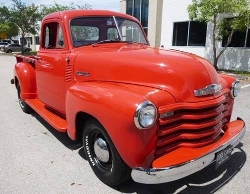 1952 Chevrolet 3100 Pick up with Short Bed Red For Sale