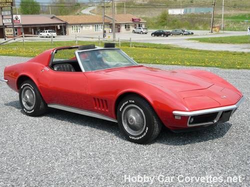 1968 Red Corvette Black Int Numbers Matching Automatic For Sale