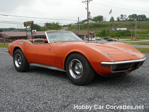 1970 Orange Corvette Conv 4spd #'s Matching In vendita