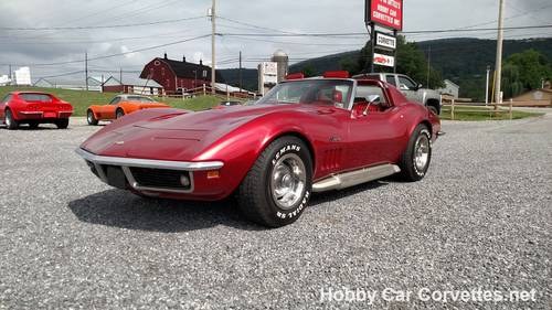 1969 Dark Red Corvette Red Int 4spd  For Sale