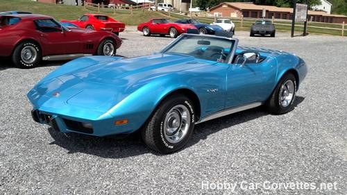 1975 Blue Blue Corvette 4spd Conv 75K Miles Nice! In vendita