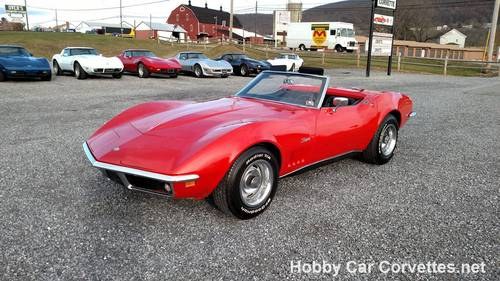 1968 Red Corvette Black Int Numbers Matching 350Hp Conv 4spd For Sale