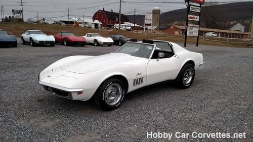 1968 White Corvette Black Int 4spd Fun Driver For Sale