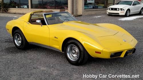 1975 Yellow Corvette Saddle Int For Sale In vendita