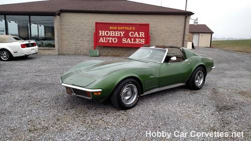 1972 Green Corvette Saddle Int 4spd For Sale