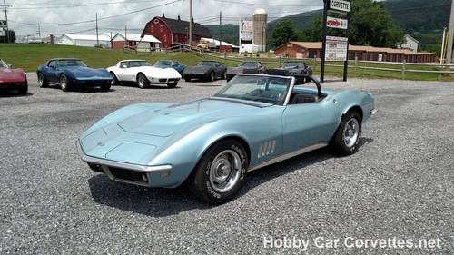 1968 Blue Corvette Convertible 4spd For Sale