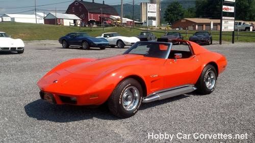 1976 Orange Corvette Black Int 4spd For Sale