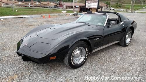 1975 Black Black Corvette 4spd For Sale