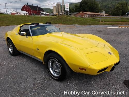 1975 Yellow Corvette Black int 4spd For Sale