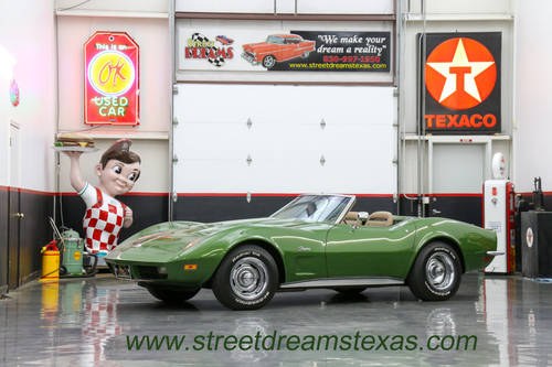1973 Chevrolet Green Corvette Convertible with Tan Interior  SOLD