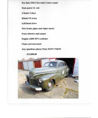 1942 chevrolet For Sale