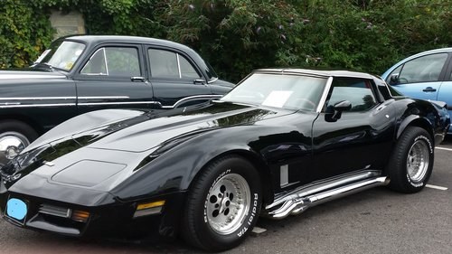 1981 Corvette C3 Black with chrome side exhausts For Sale