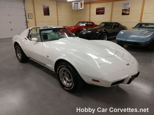 1977 White Corvette Smoke Gray interior For Sale