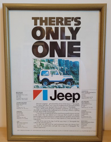 1967 Original 1985 Jeep Renegade Framed Advert For Sale