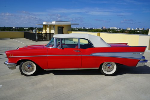 1957 CHEVY AIR Convertible  clean Restored Red(~)Ivory $obo In vendita