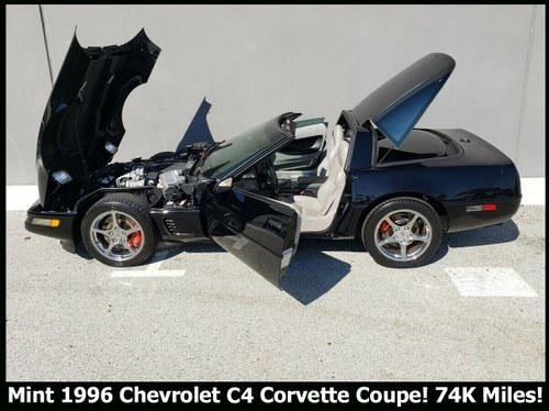 1996 Chevrolet C4 Corvette Coupe 74K Miles Black(~)Tan $15.9 For Sale