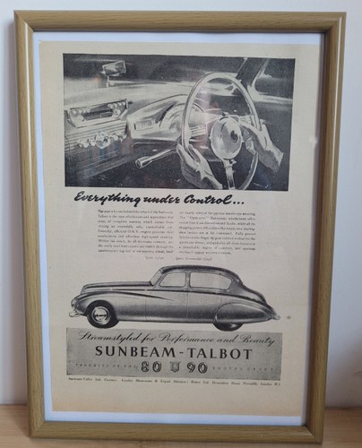 1976 Original 1950 Sunbeam-Talbot Framed Advert For Sale