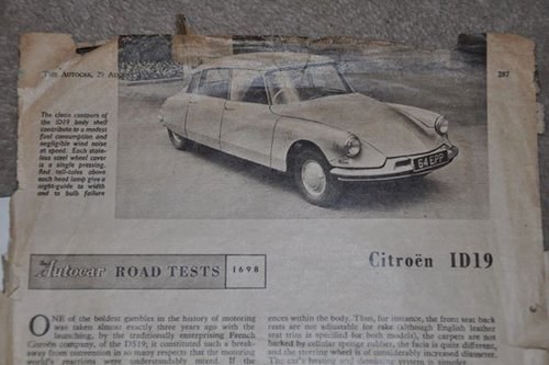 1958 Citroen ID19 presscar Slough oldest known In vendita