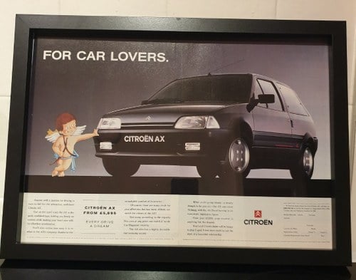 1992 Citroen AX Framed Advert Original  VENDUTO