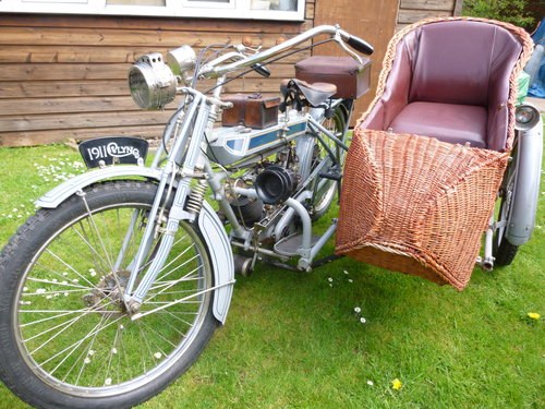 1911 Veteran Clyno Combination with wicker chair For Sale