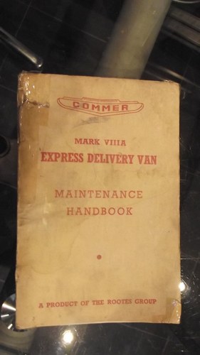 1959 COMMER EXPRESS DELIVERY OWNERS HANDBOOK AND LUBE CHART For Sale