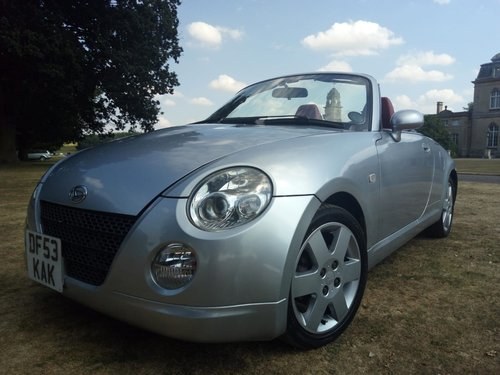 2004 Daihatsu Copen 659 cc in silver with red leather interior For Sale