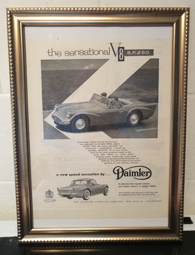 1960 Daimler SP250 Framed Advert Original  SOLD