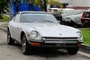1972 Datsun 240 Z automatic in silver with red interior. For Sale