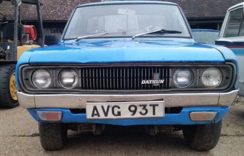 1978 Datsun 620 1 ton Pickup truck blue.