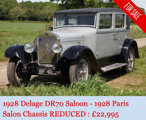 1928 Delage DR70 Saloon Paris Salon Car In vendita