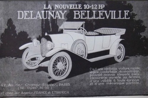 1924 Delaunay-Belleville 10-12hp tourer - for restoration In vendita