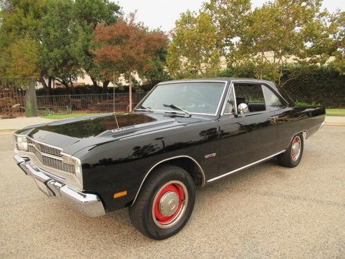 1969 Dodge DART GTS Coupe 340-275-HP 4 speed M Black $34.9k In vendita