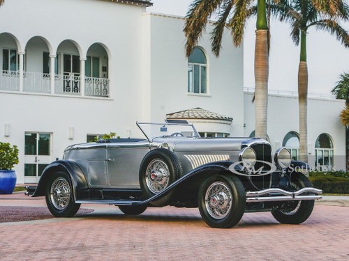 1929 Duesenberg Model J Disappearing Top Torpedo Convertible For Sale by Auction