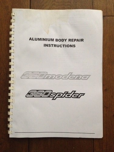 2001 Ferrari 360 Official Aluminium Body Repair Manual In vendita