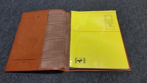 1990 F40 owners manual + Scedoni leather cover For Sale