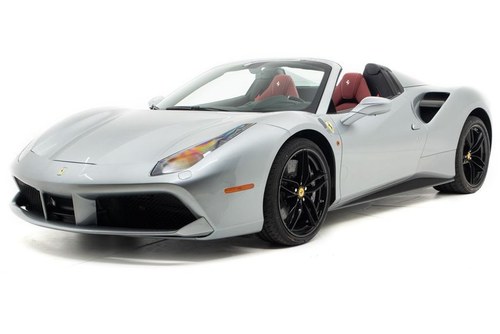 2019 Ferrari 488 Spider Convertible only 110 miles Silver For Sale