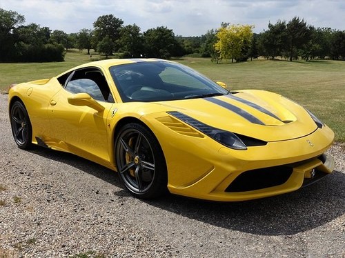 2014 Ferrari 458 Speciale - Yellow/Gry Stripes - 2,607 mls  For Sale