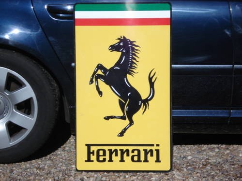 Ferrari very large 92cm X 53cm. garage wall sign For Sale