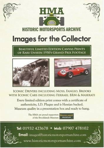 1950 HMA Historic Motorsports Archive Ferrari Images. For Sale