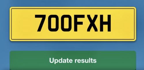 Picture of 700FXH  personalised reg number on retention