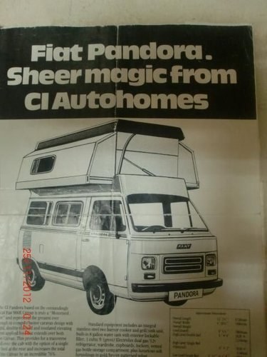 1983 for spares Fiat Pandora amigo 900 camper VENDUTO