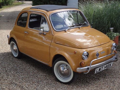1972 Very Original Right hand drive Fiat 500 in Mustard Yellow SOLD